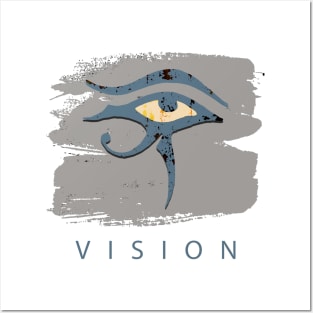 Eye of Horus - Vision Grey & Blue Posters and Art